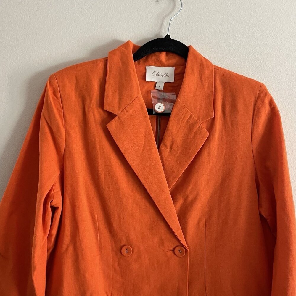 Cleobella Women S Tigerlily Orange Linen Cotton Oversized Prescott Jacket NWT - Picture 5 of 13